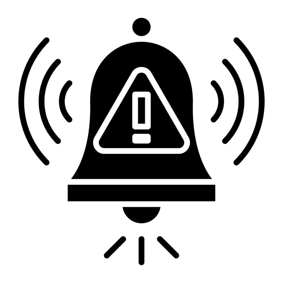 Warning Alarm Glyph Icon vector