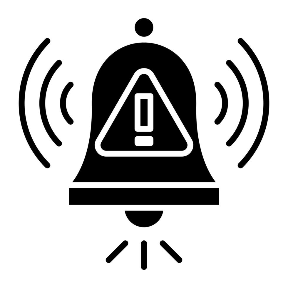 Warning Alarm Glyph Icon vector