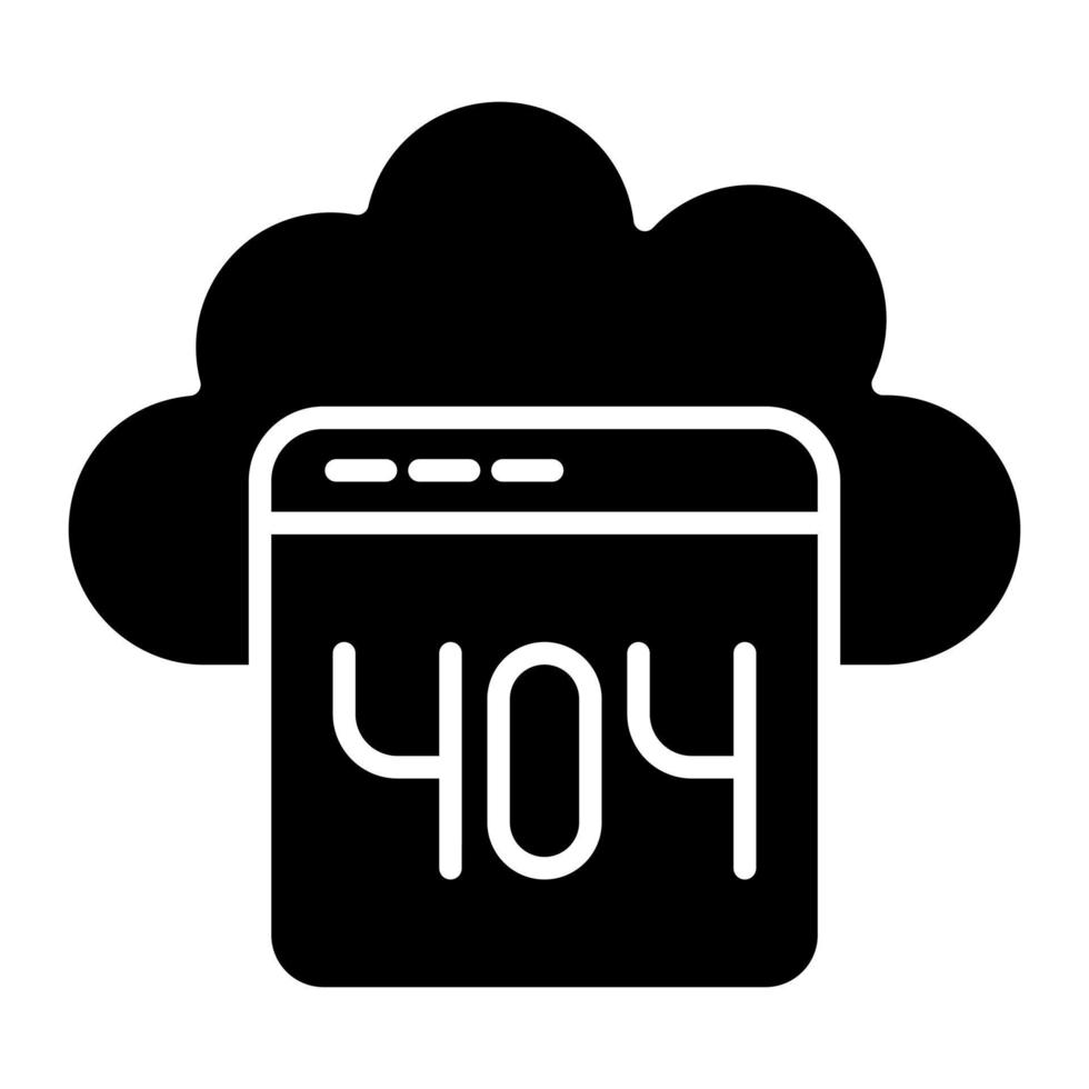 Cloud Error Glyph Icon vector