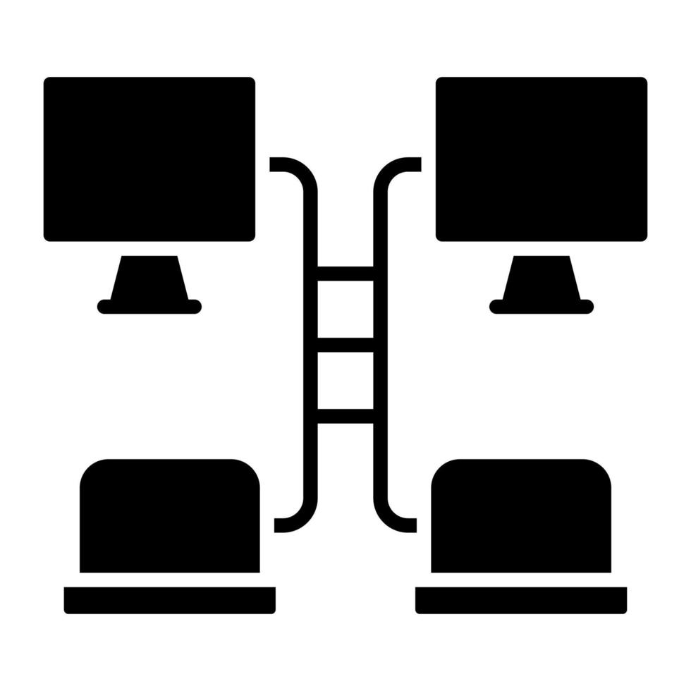 System Netowrk Glyph Icon vector