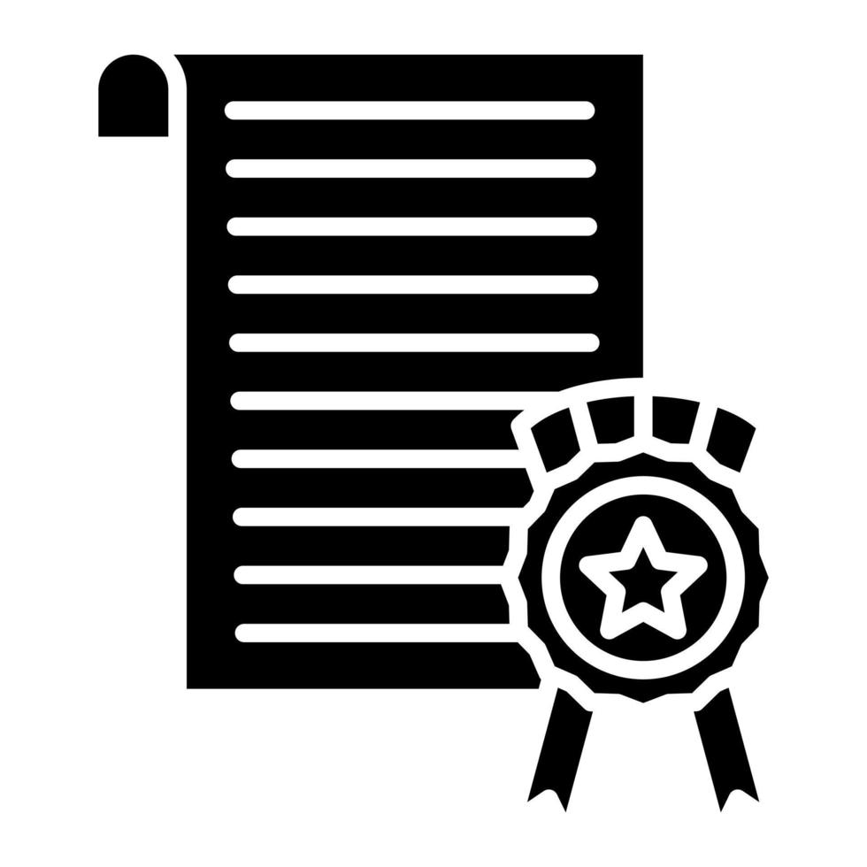 icono de glifo de certificado vector