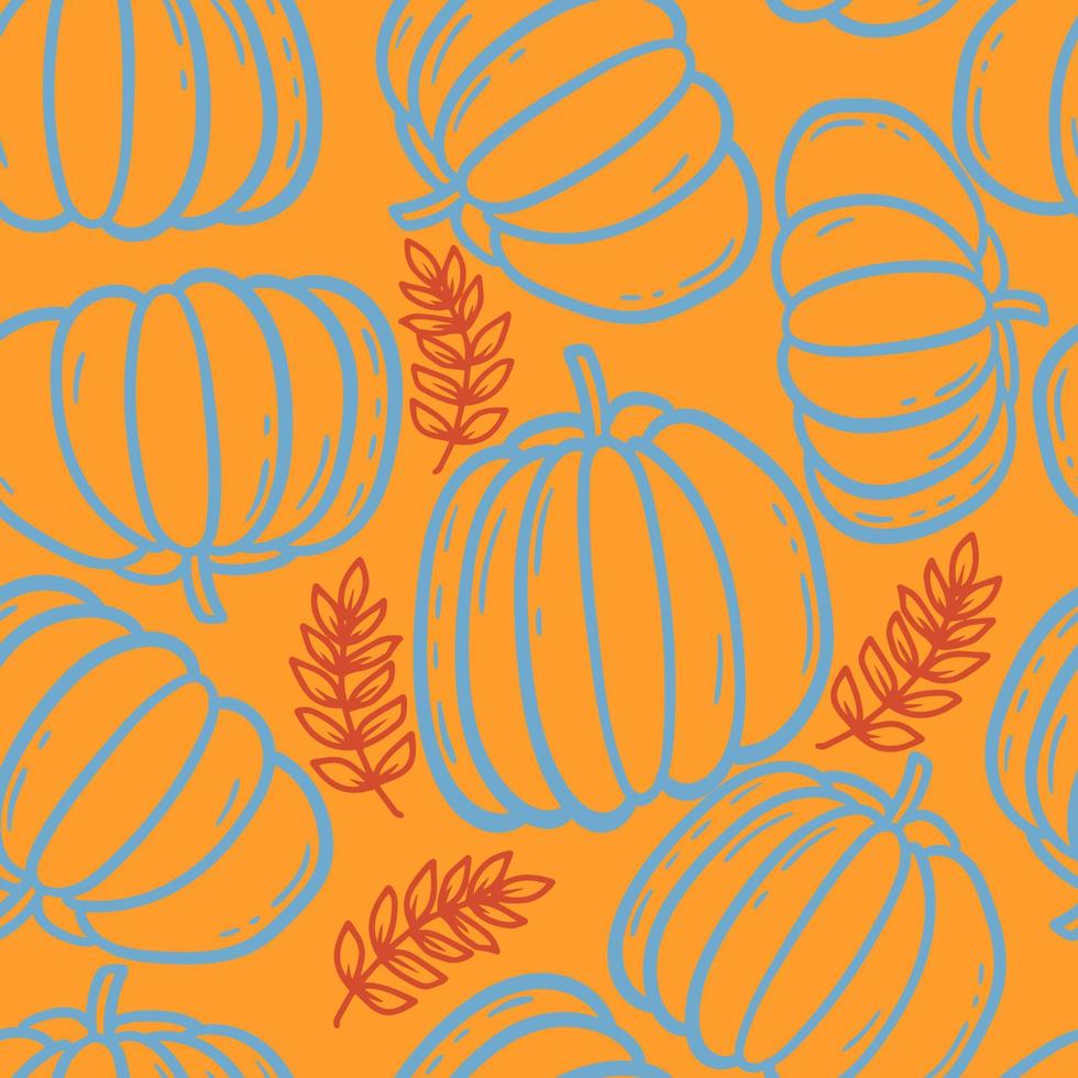 autumn pumpkin seasonal vector seamless pattern