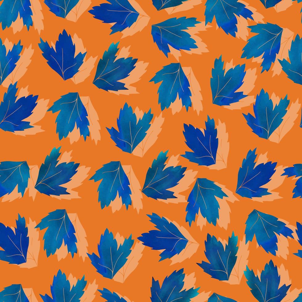 fallen autumn leaves vector pattern