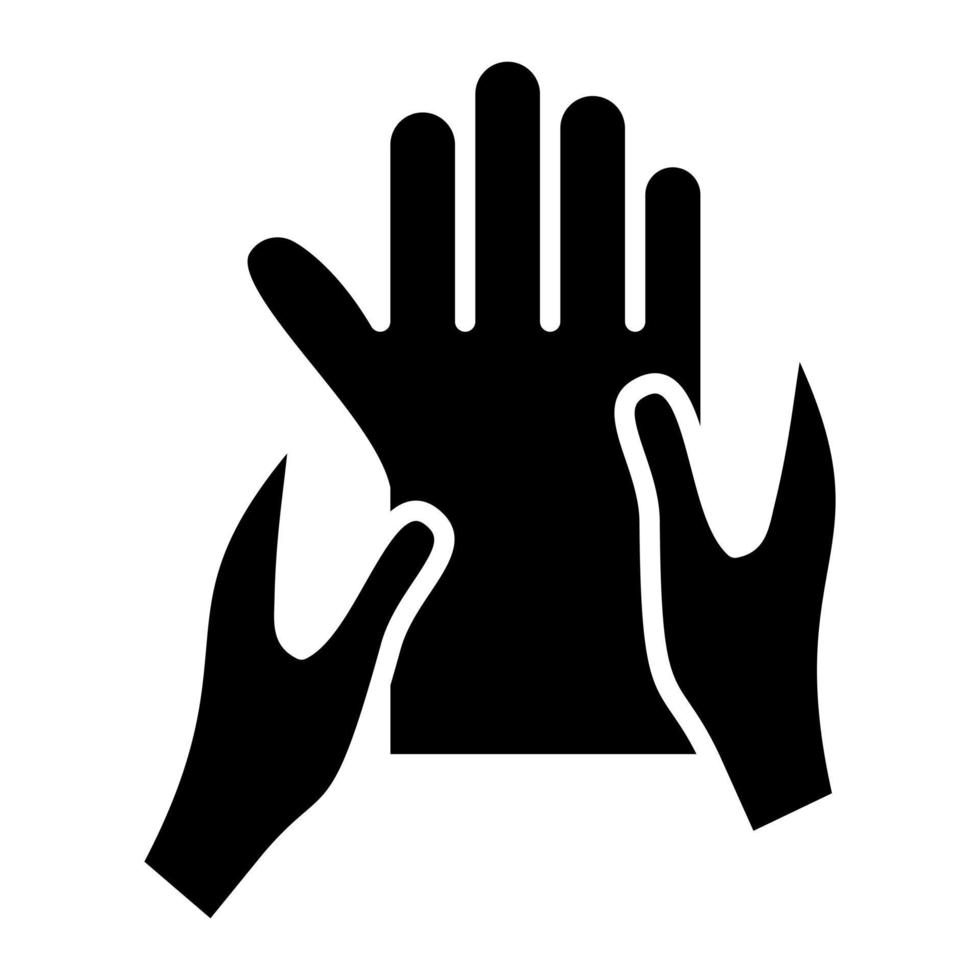 Hand Massage Glyph Icon vector