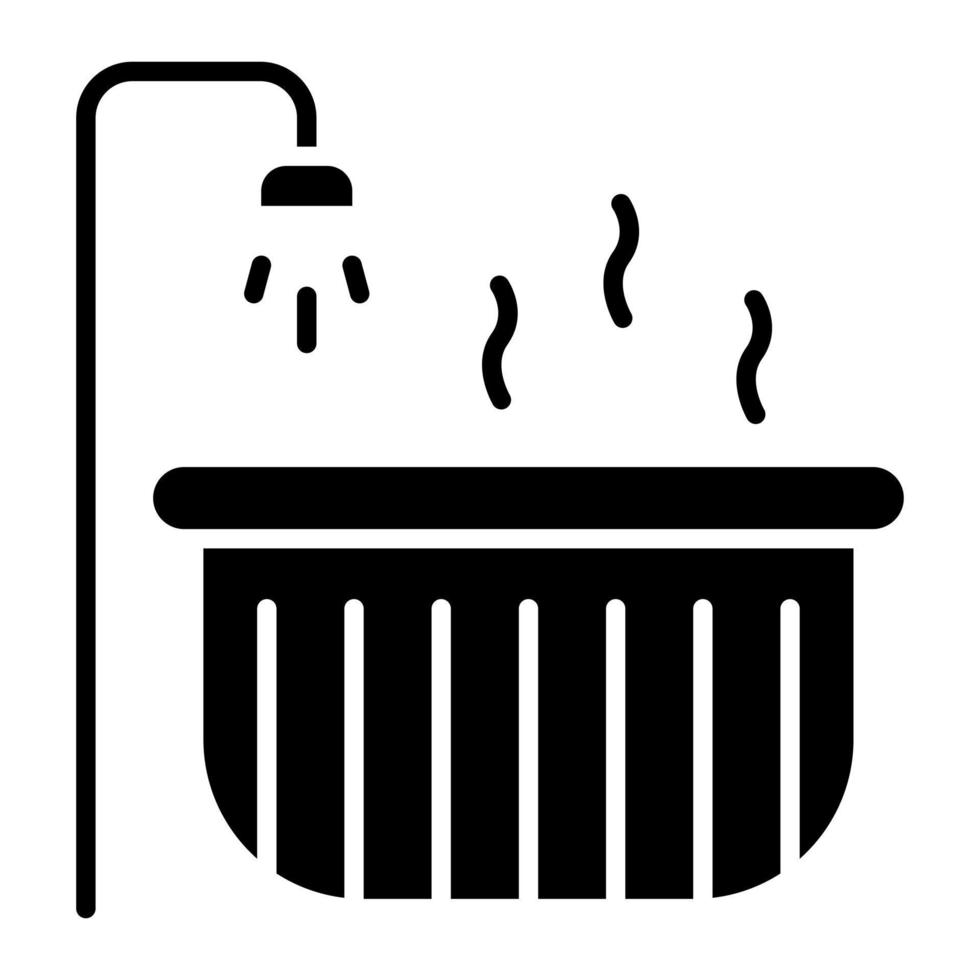 Hot Tub Glyph Icon vector