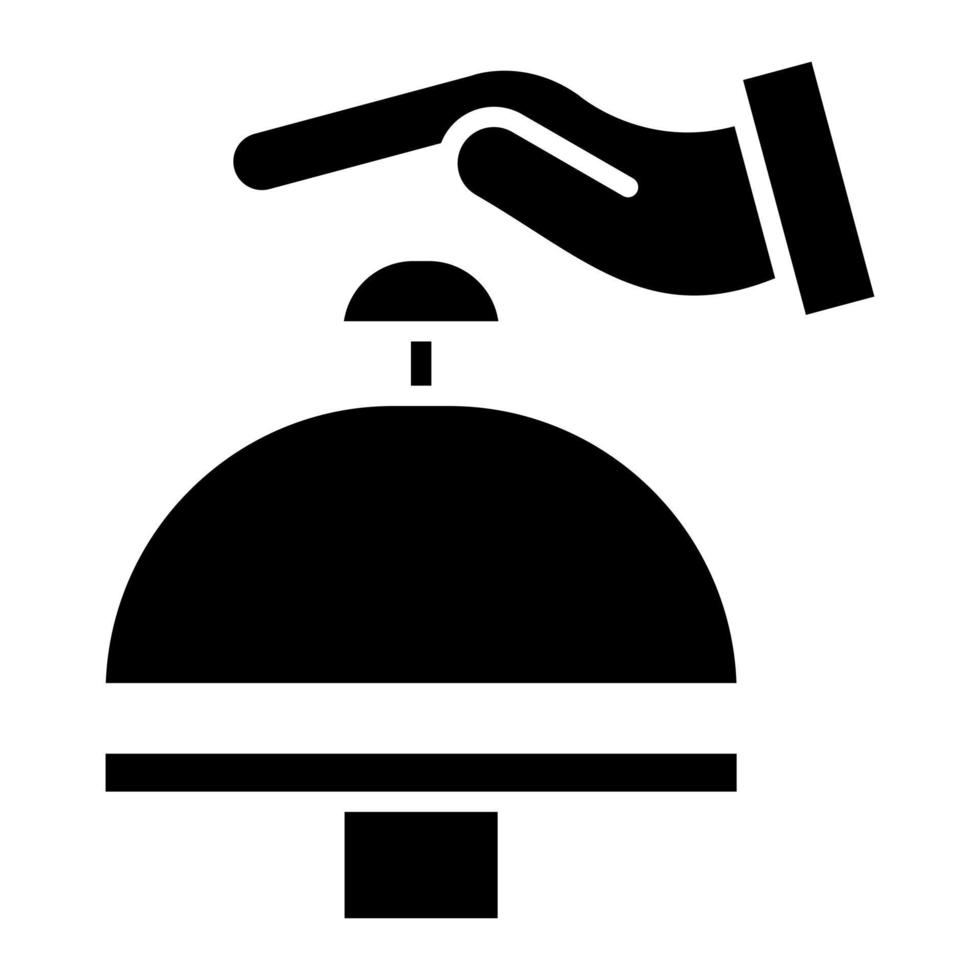 Desk Bell Glyph Icon vector