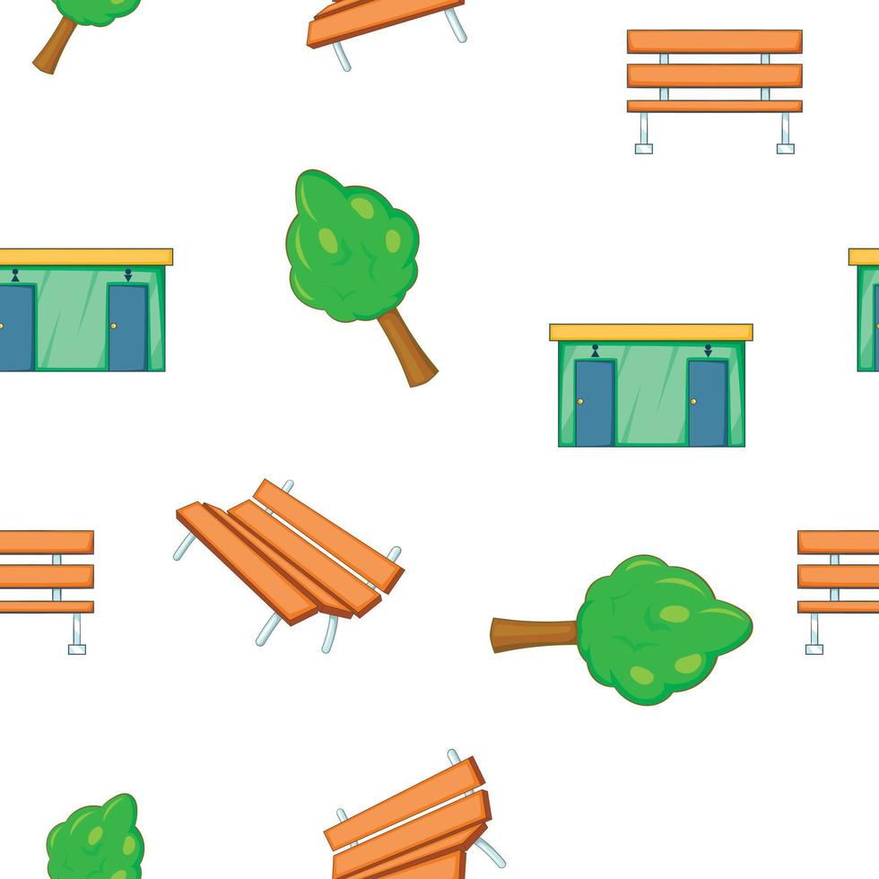 Garden pattern, cartoon style vector