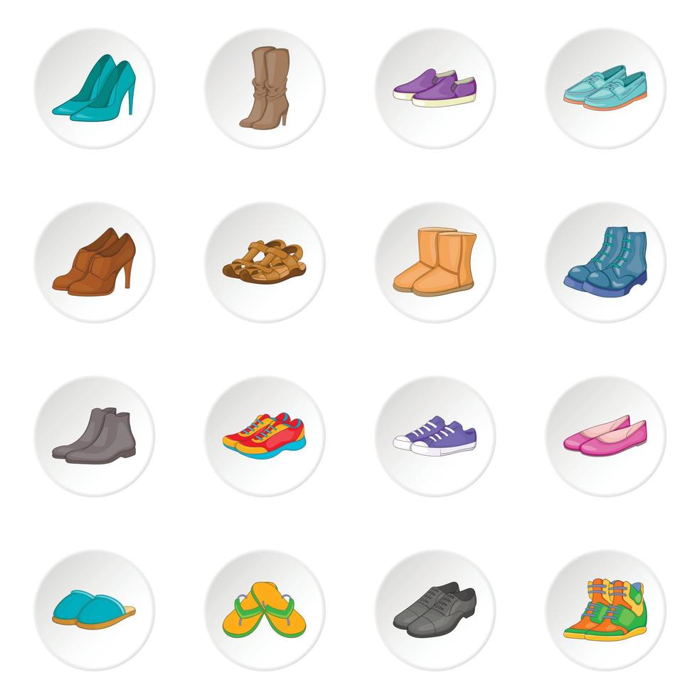 Shoe icons set vector