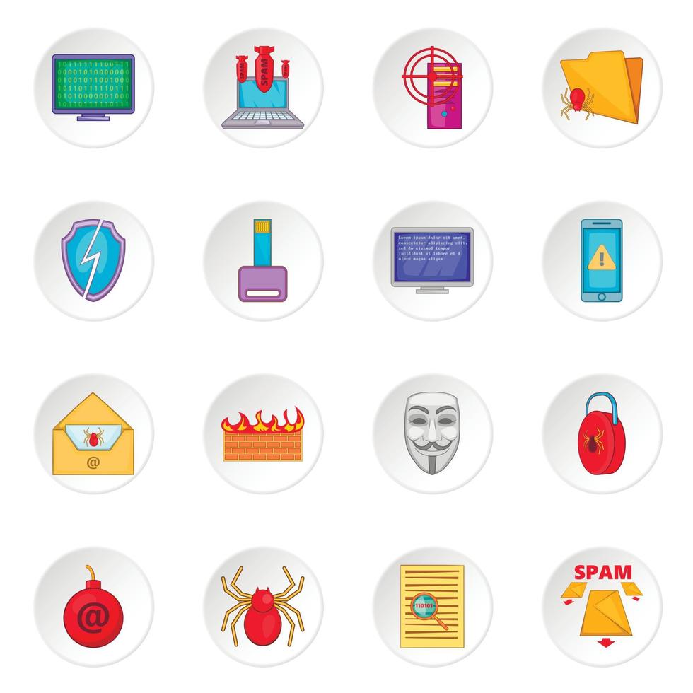 Computer security icons set vector