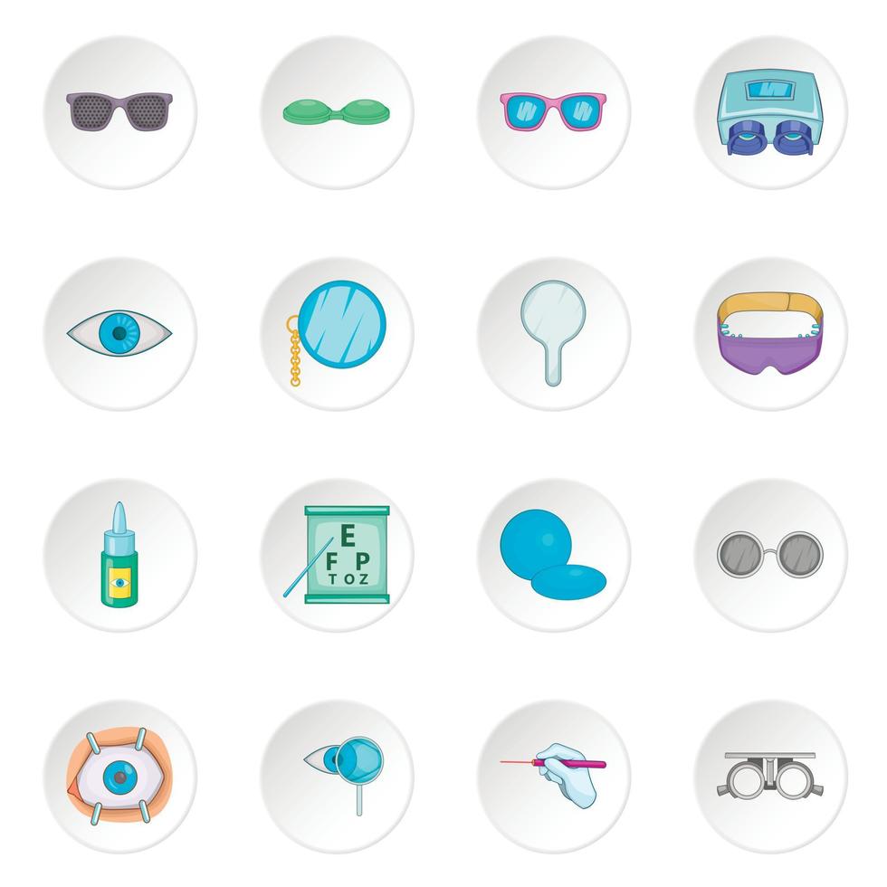 conjunto de iconos de oftalmólogo vector