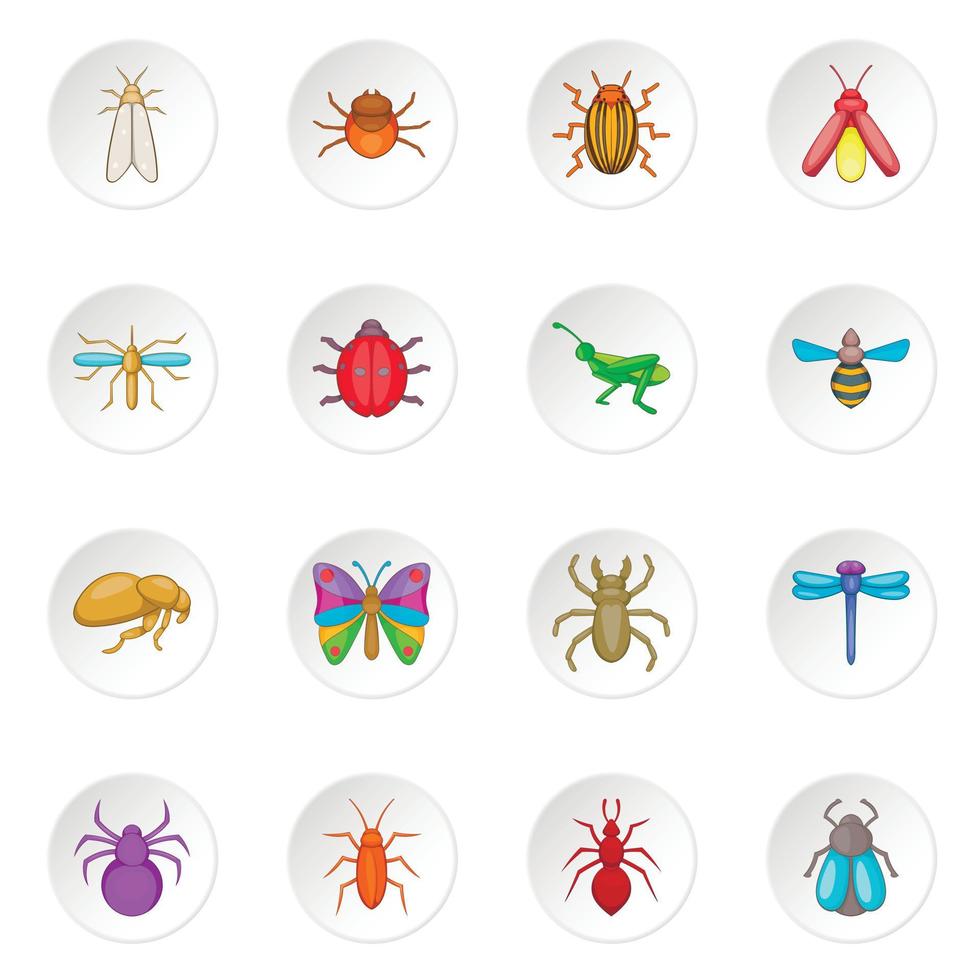 conjunto de iconos de insectos vector