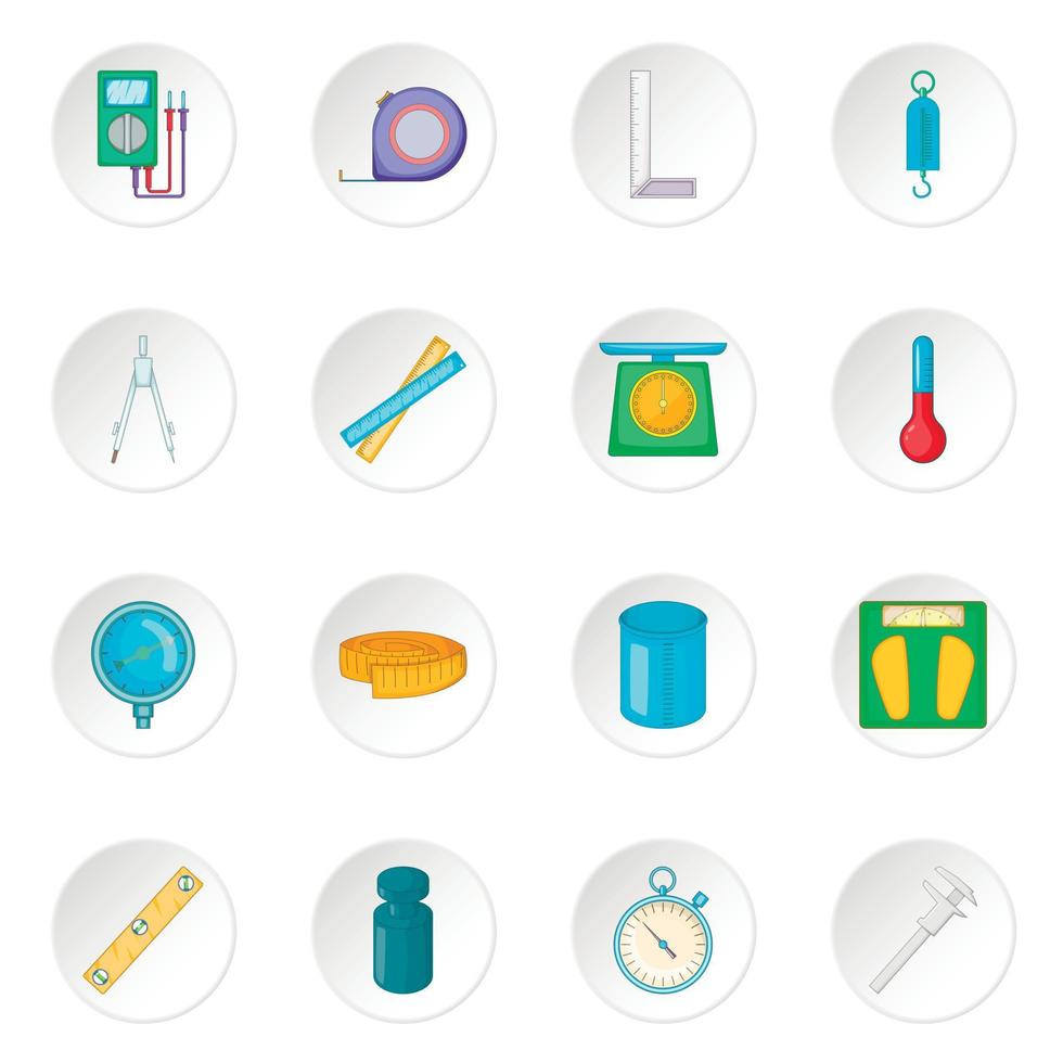 Measure tools icons set vector