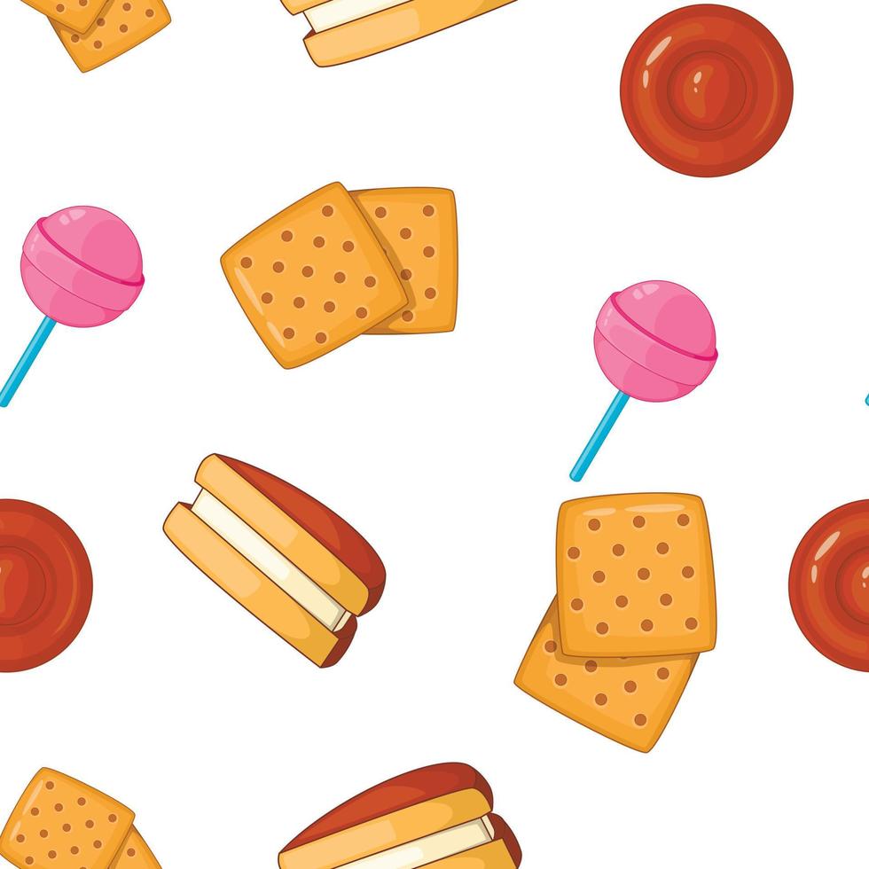 Sweet food pattern, cartoon style vector