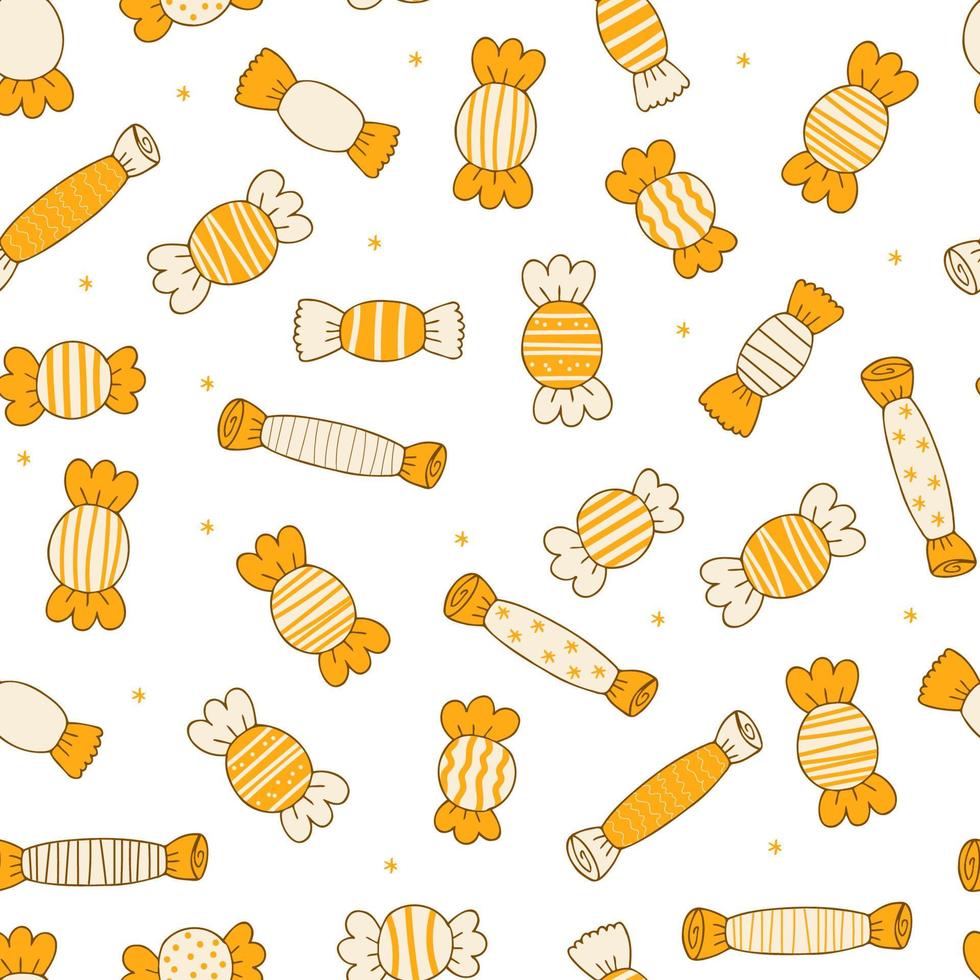 Seamless Pattern. Halloween - October 31. Hand-drawn doodle illustration. Trick or treat. Happy Halloween 2022. vector