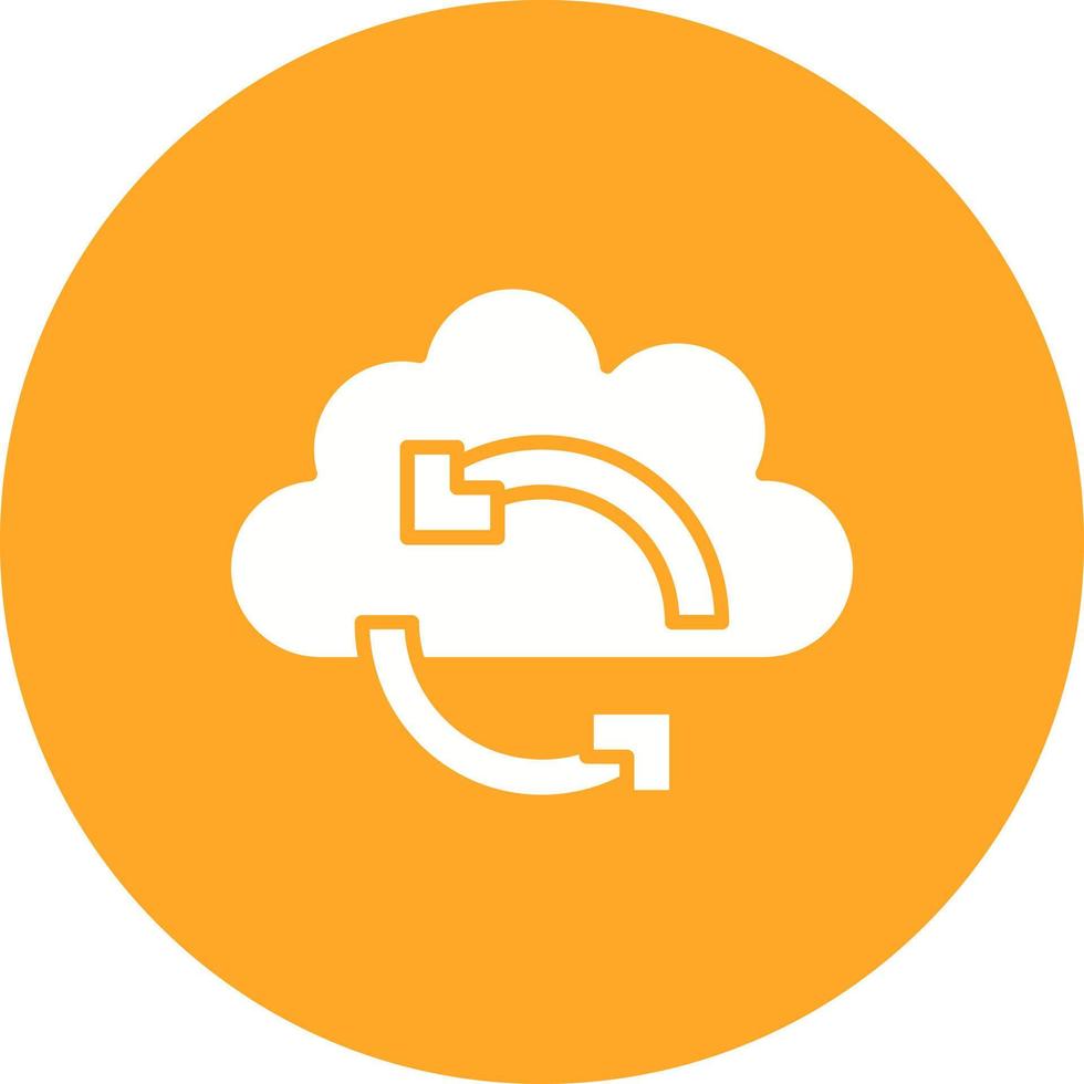 Cloud Sync Glyph Circle Background Icon vector