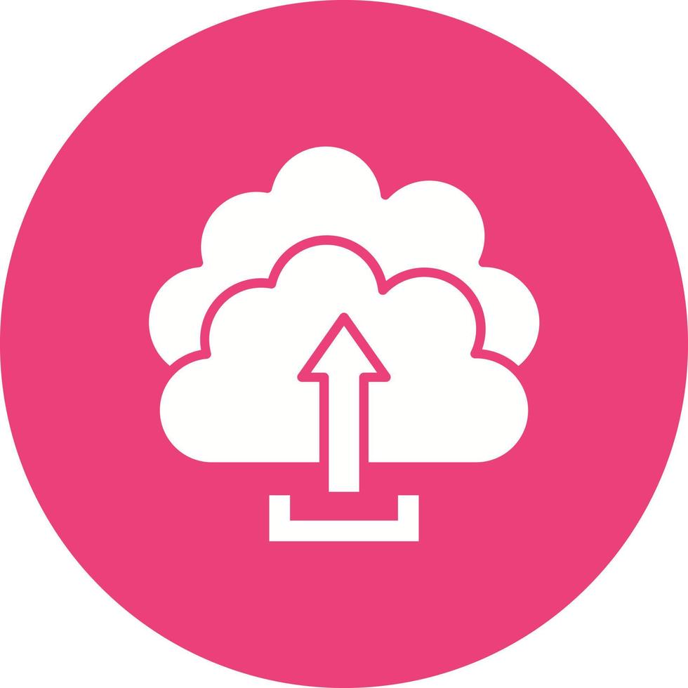 Cloud Upload Glyph Circle Background Icon vector