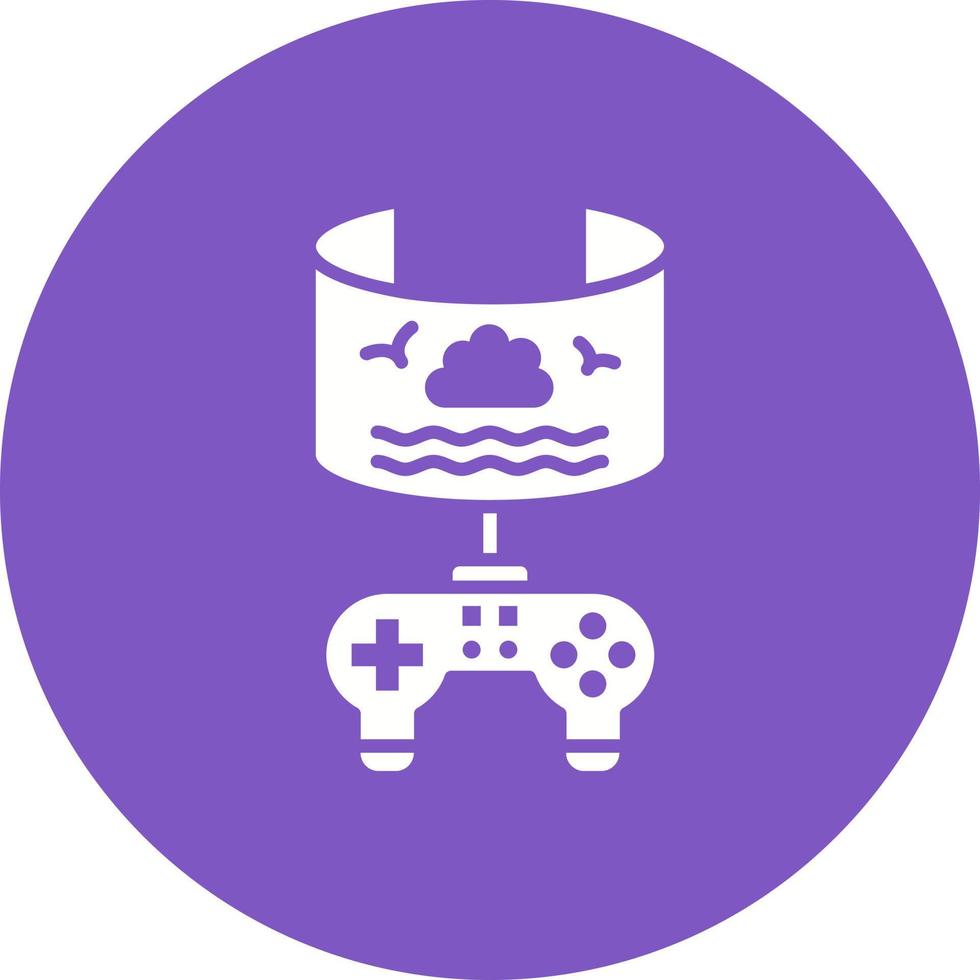 Vr Gaming Glyph Circle Background Icon vector
