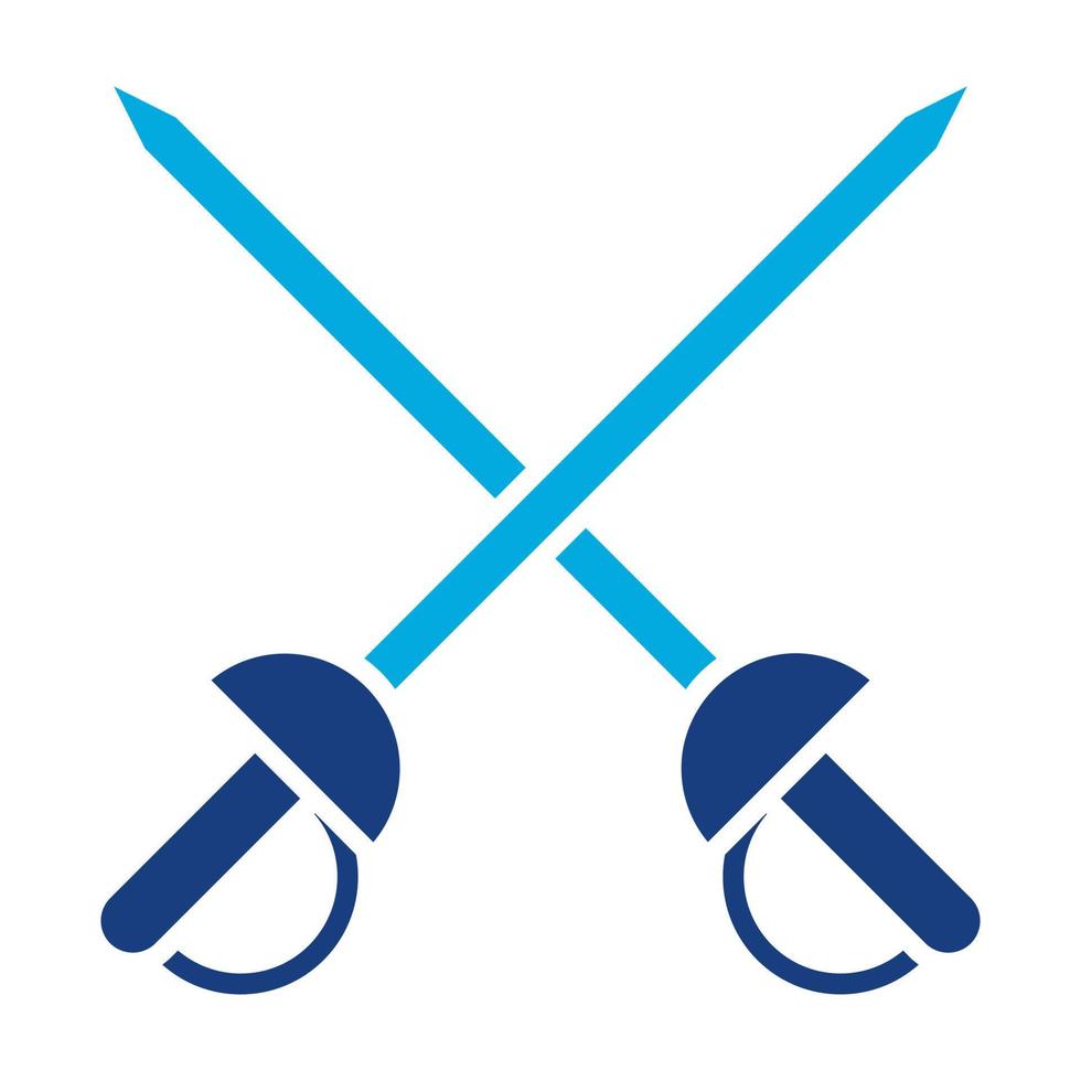 Fencing Glyph Two Color Icon vector