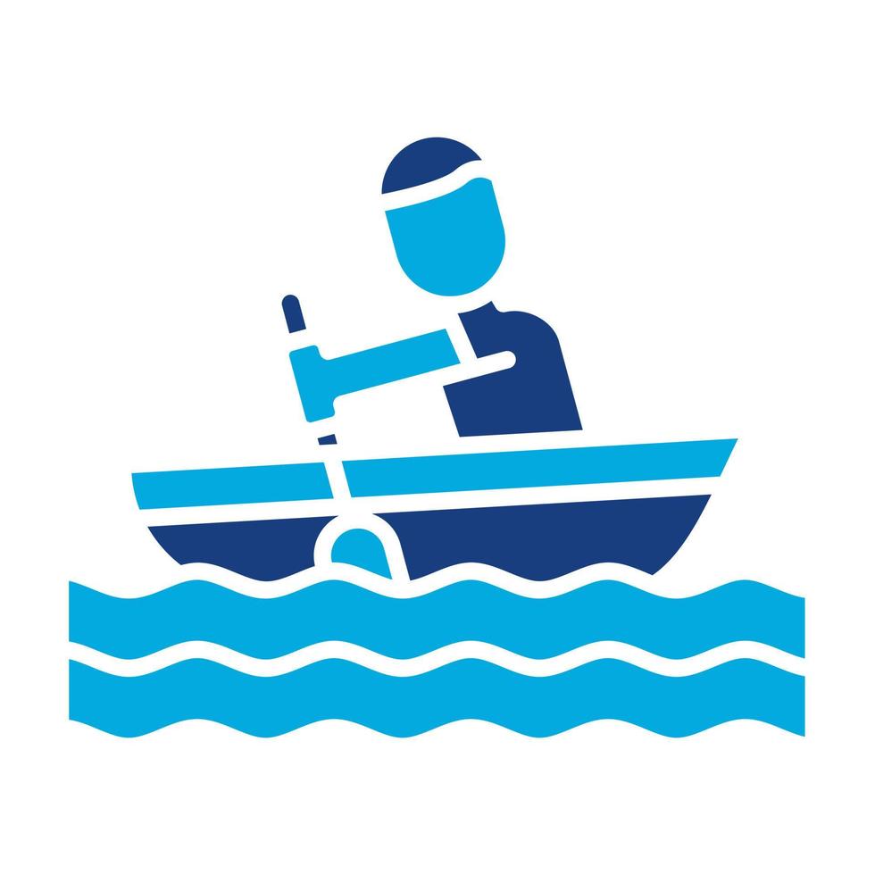 Rowing Glyph Two Color Icon vector