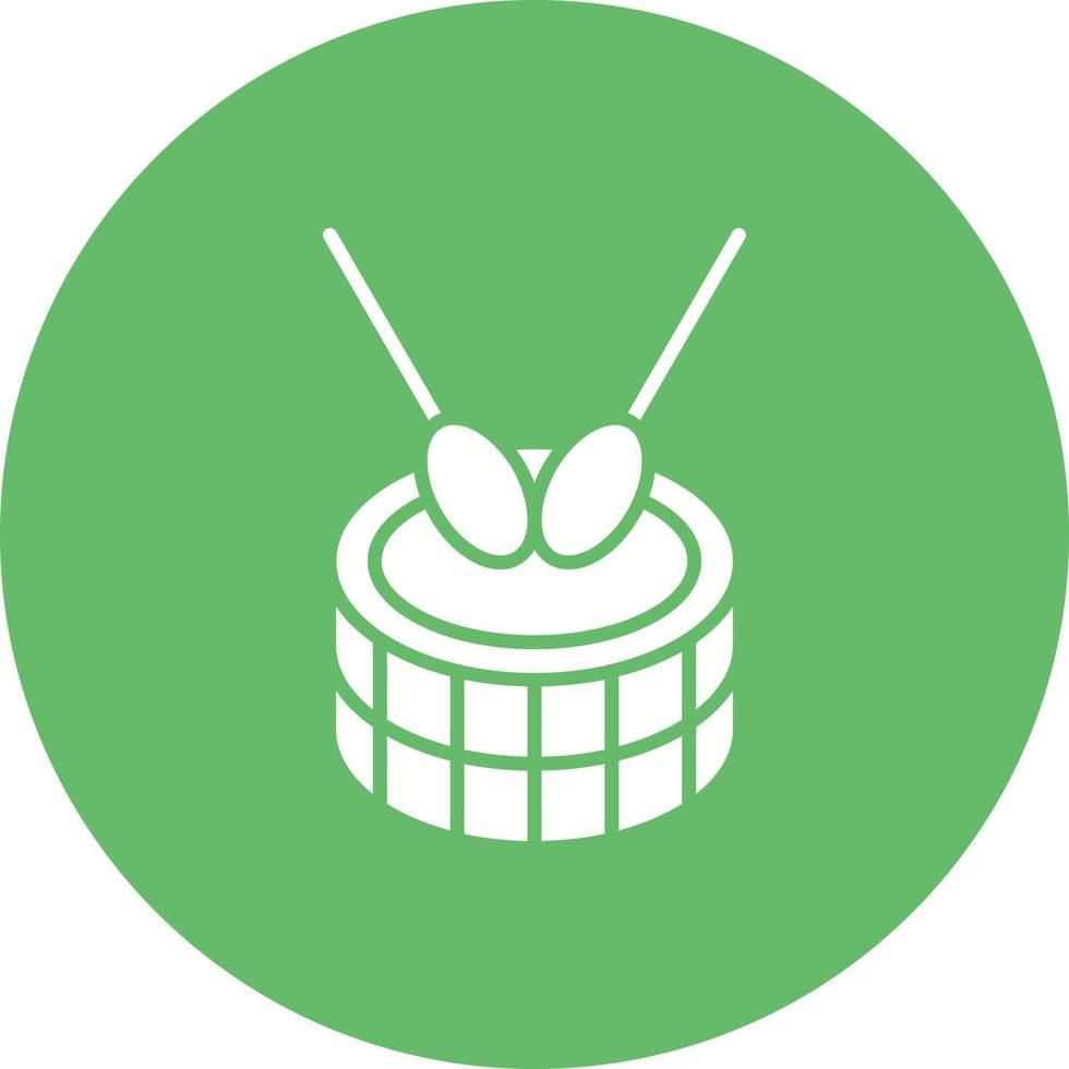 Drum Glyph Circle Background Icon vector