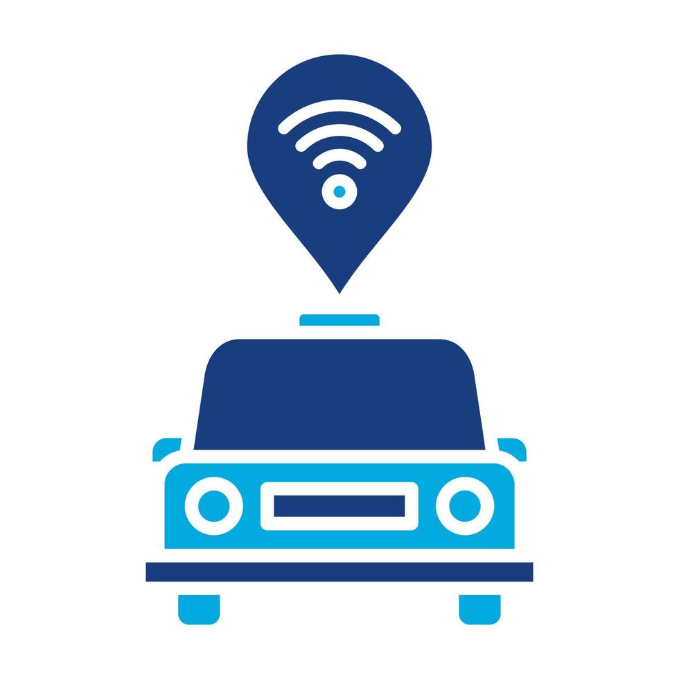 Connected Vehicle Glyph Two Color Icon vector