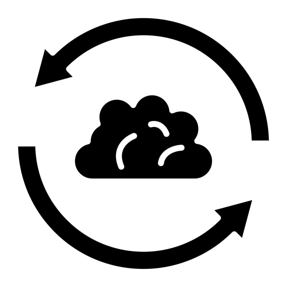 Cloud Sync Glyph Icon vector