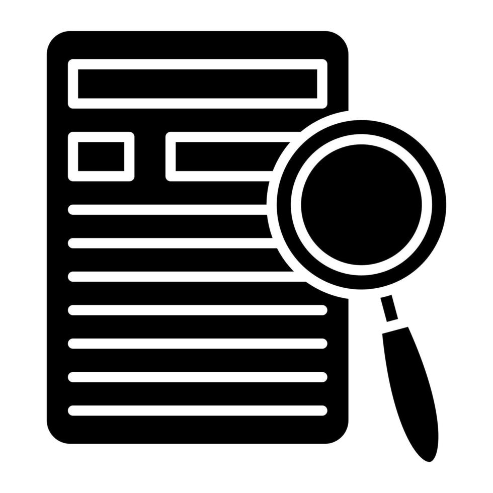 Content Search Glyph Icon vector