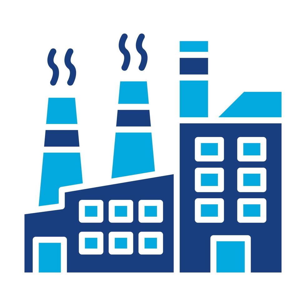 Factory Pollution Glyph Two Color Icon vector