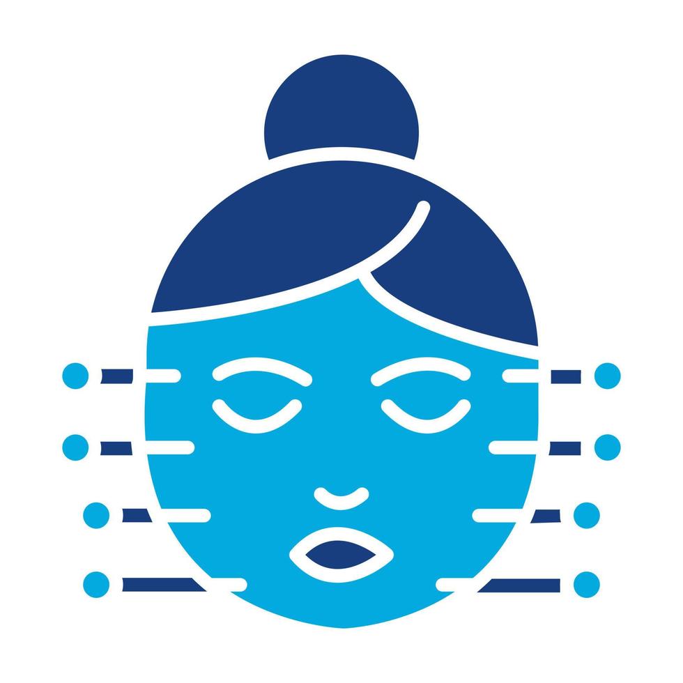 Face Acupuncture Glyph Two Color Icon vector