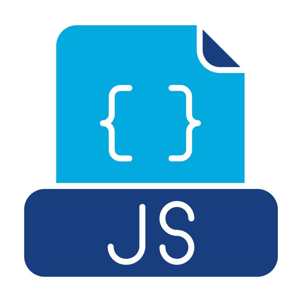 Javascript File Glyph Two Color Icon vector