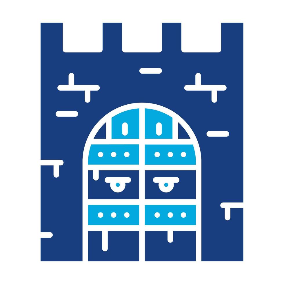 Castle Gate Glyph Two Color Icon vector