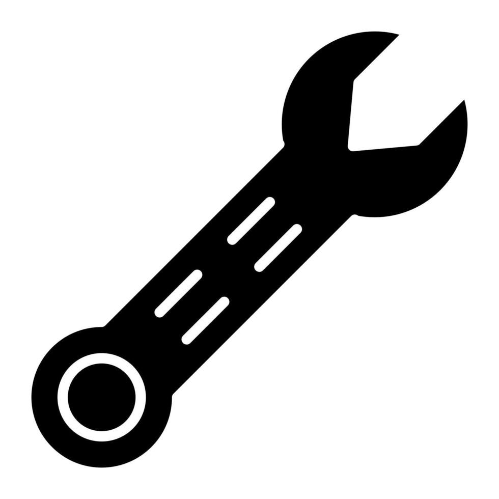 Spanner Glyph Icon vector