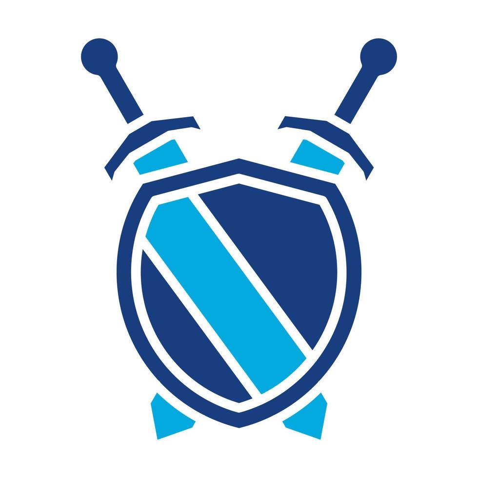 Steel Shield Glyph Two Color Icon vector