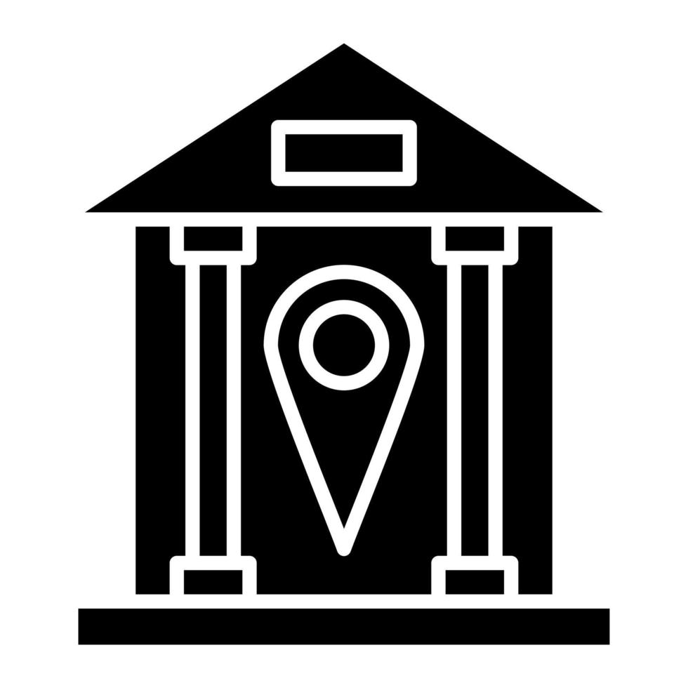 Bank Location Glyph Icon vector
