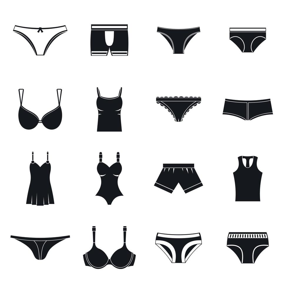 Underwear items icons set, simple style 8904657 Vector Art at Vecteezy