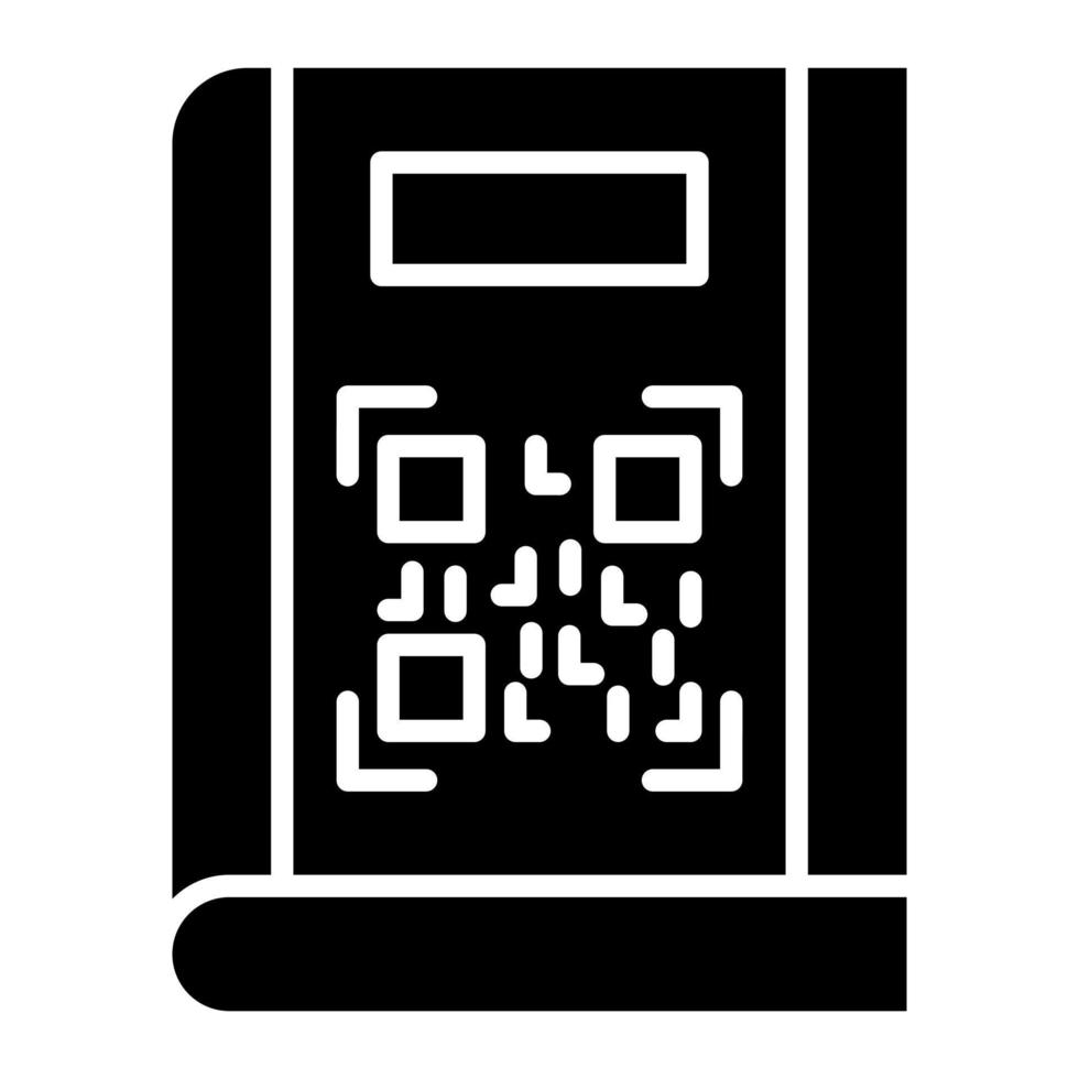 icono de glifo de código qr vector