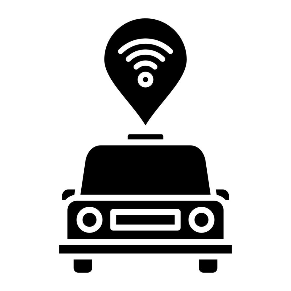 Connected Vehicle Glyph Icon vector