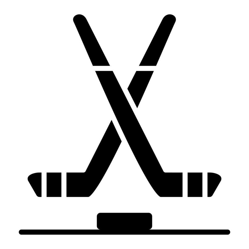 Ice Hockey Glyph Icons vector