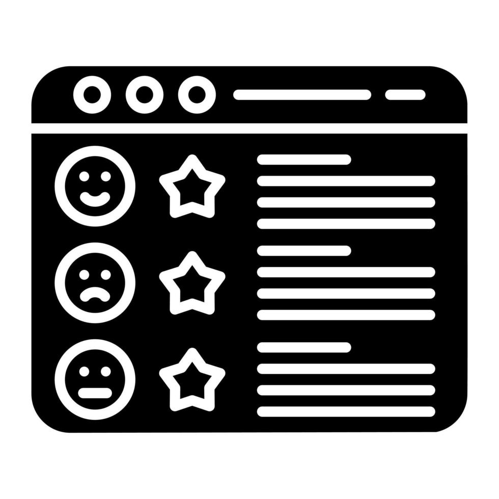 Website Rating Glyph Icon vector