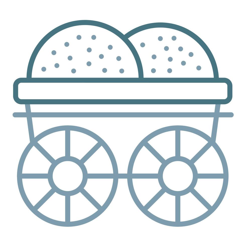 Wood Cart Line Two Color Icon vector