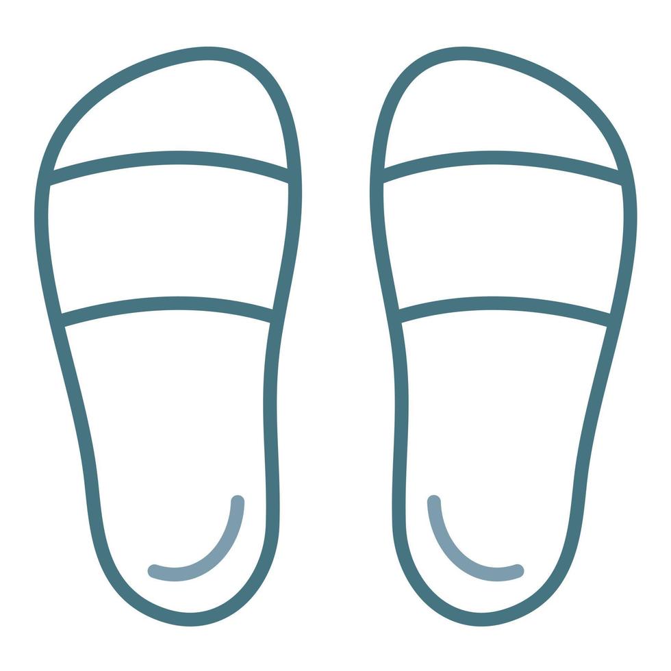 Slippers Line Two Color Icon vector