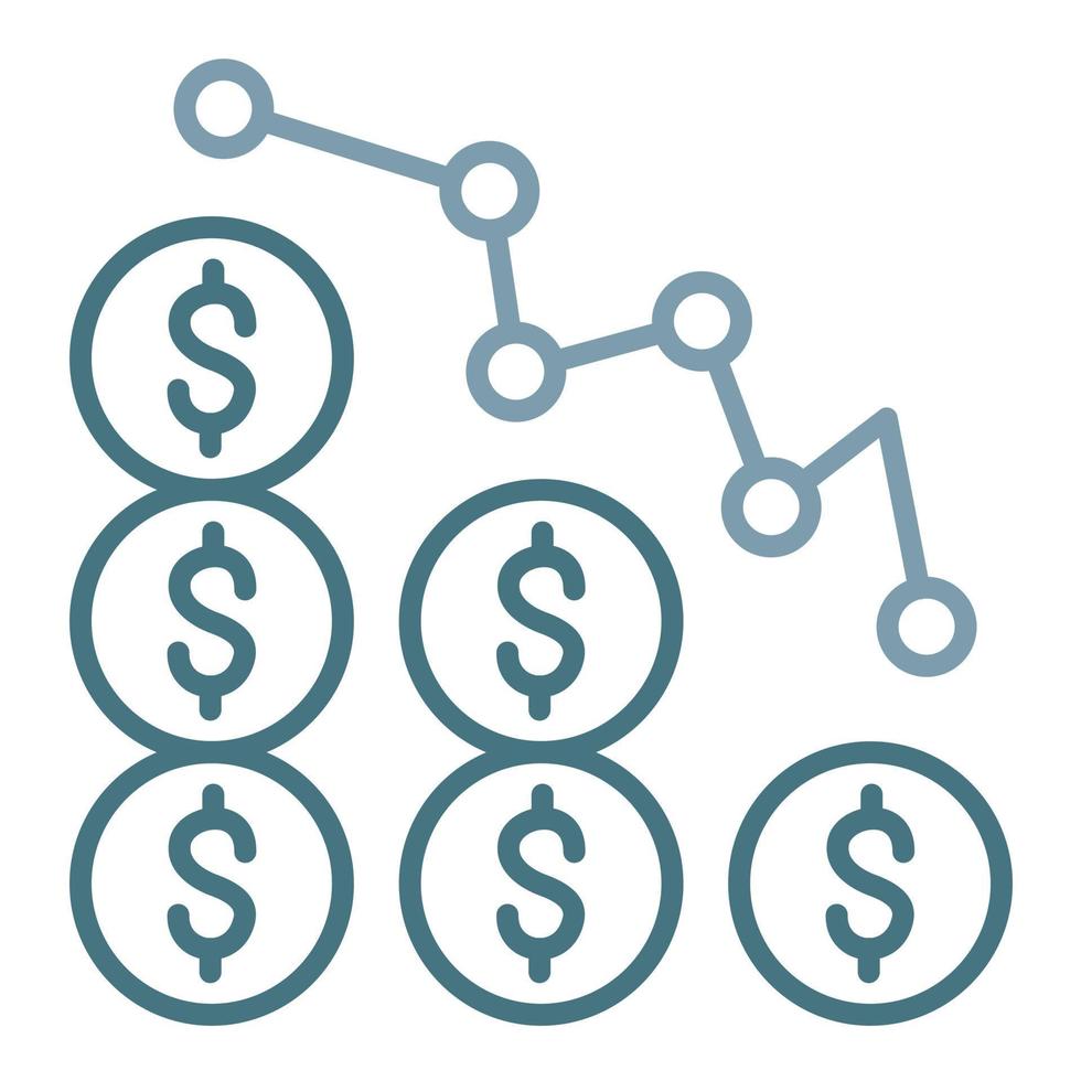 Income Loss Line Two Color Icon vector
