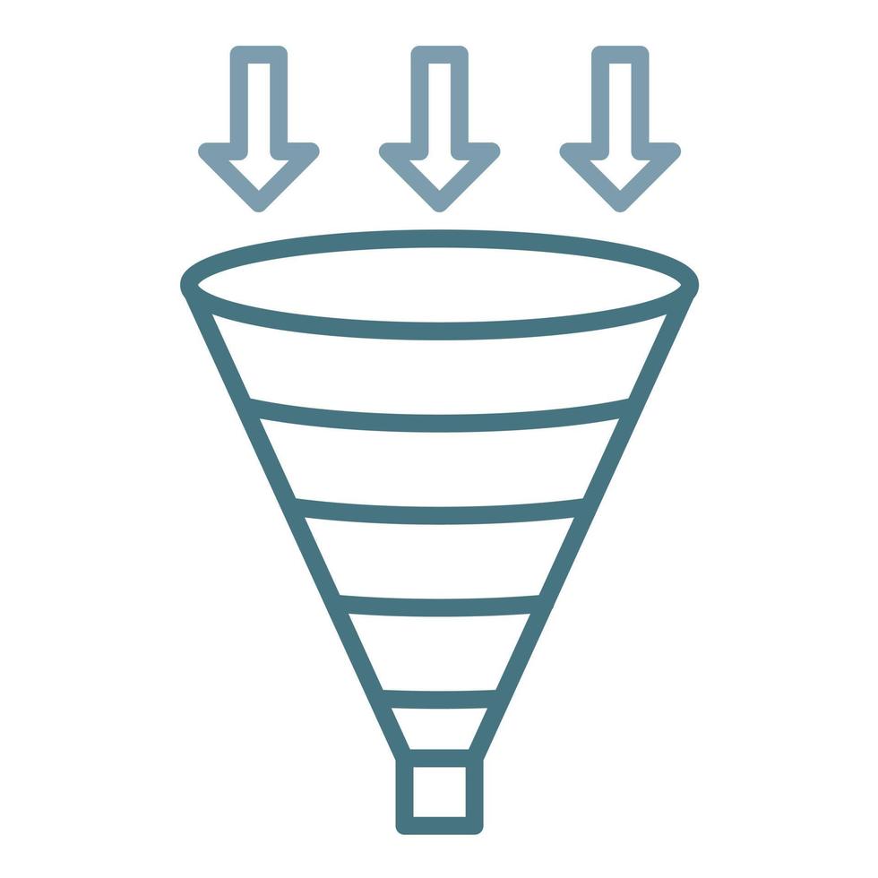 Funnel Chart Line Two Color Icon vector