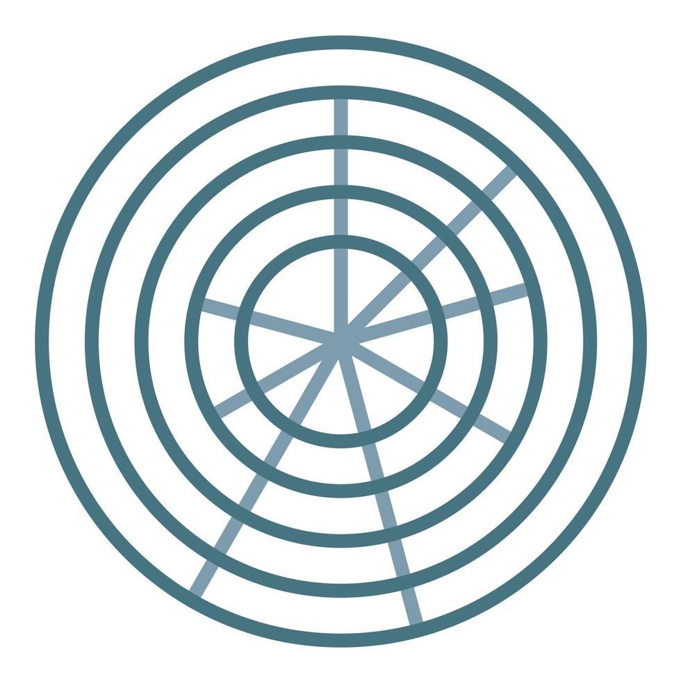 Radar Pie Chart Line Two Color Icon vector