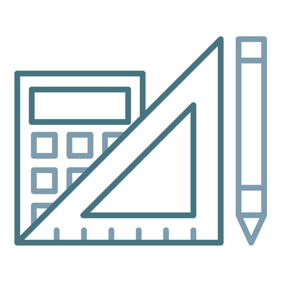Mathematics Tools Line Two Color Icon vector