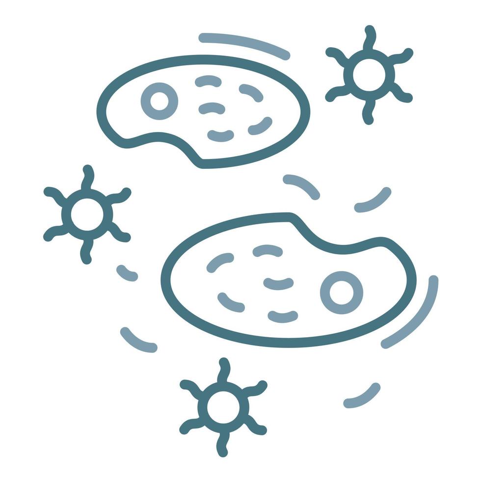 Microbe Line Two Color Icon vector