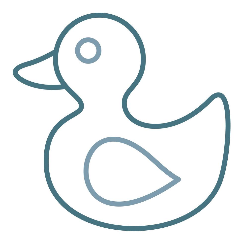 Rubber Duck Line Two Color Icon vector