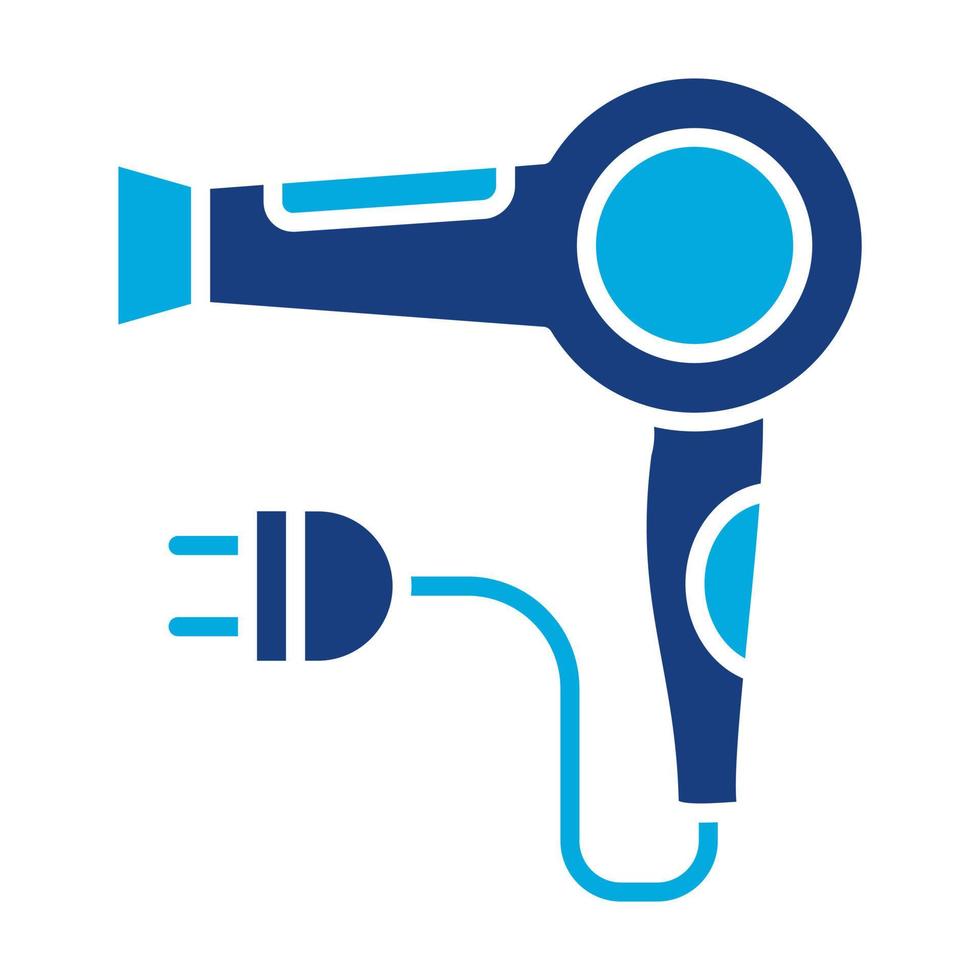 Hair Dryer Glyph Two Color Icon vector