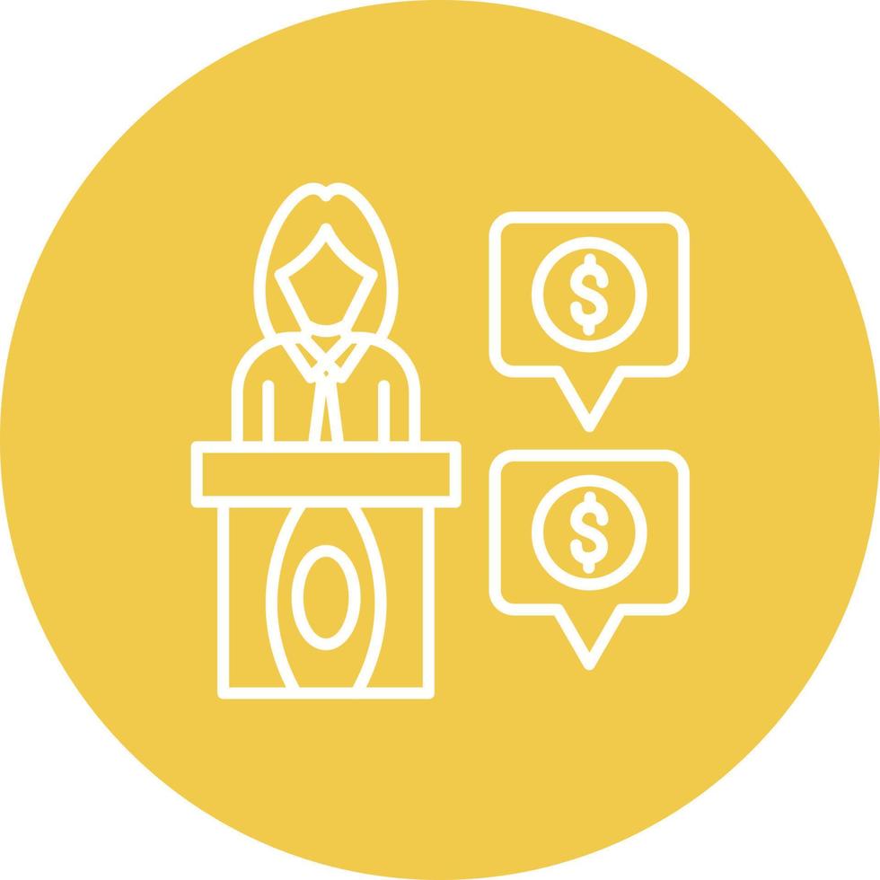 Lecture Line Circle Background Icon vector