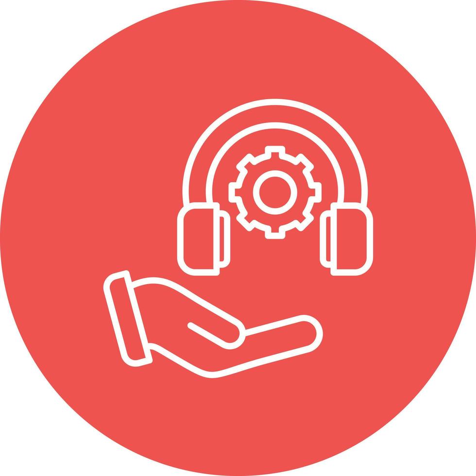 Technical Support Line Circle Background Icon vector